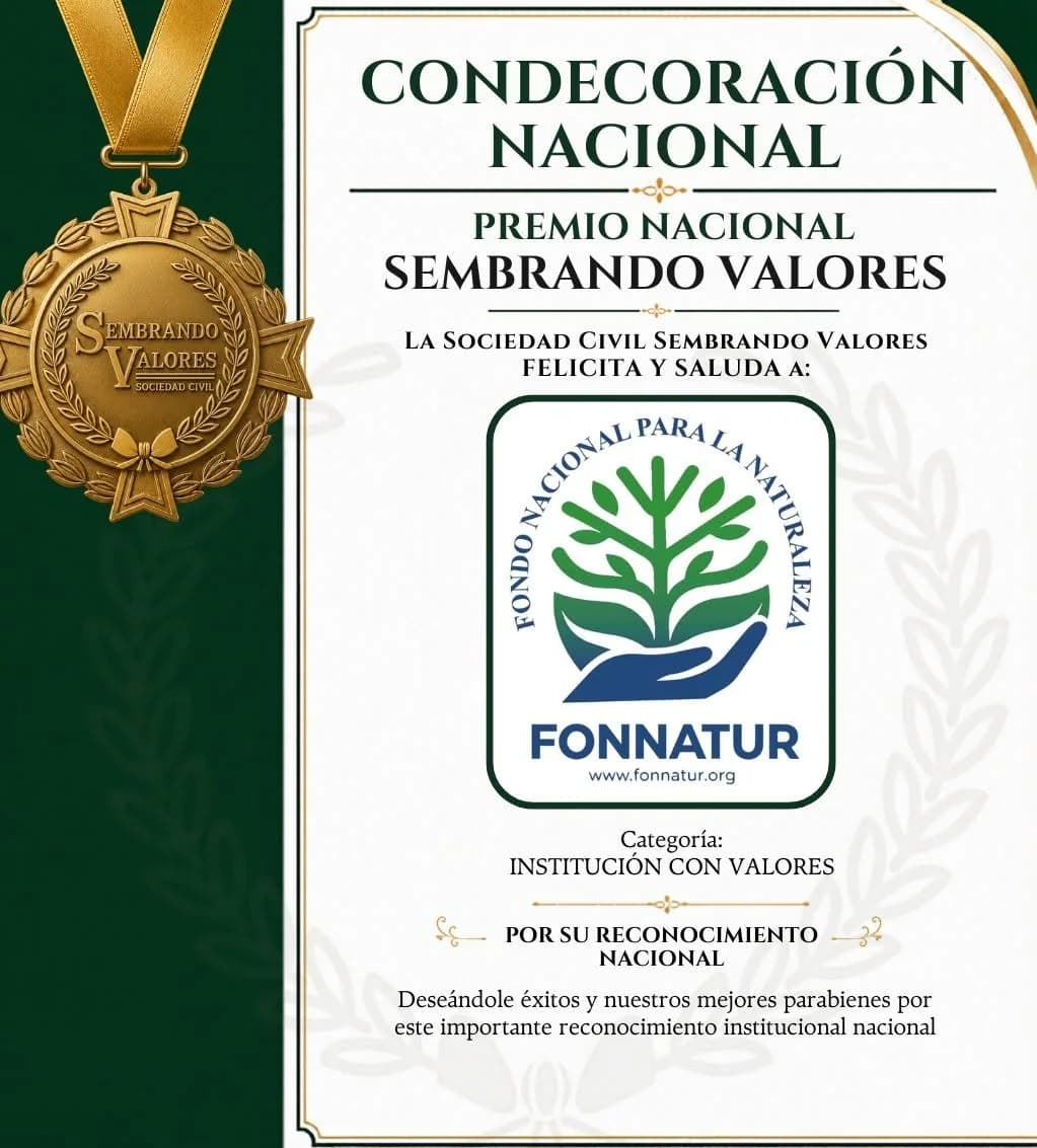 Reconocimiento del Premio Nacional Sembrando Valores para FONNATUR, categoría Institución con Valores.